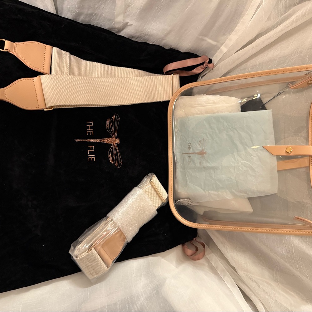 The Flie Ticket Holder Bag NEW velvet dust bag, clear stadium festival tote gift - Picture 10 of 10